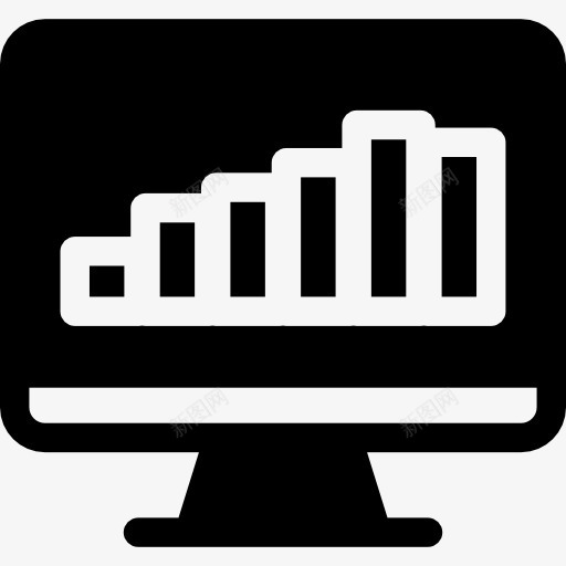 条形图在屏幕上图标png_新图网 https://ixintu.com 图形图表酒吧 屏幕 技术 电脑屏幕 电脑显示器 监控 酒吧