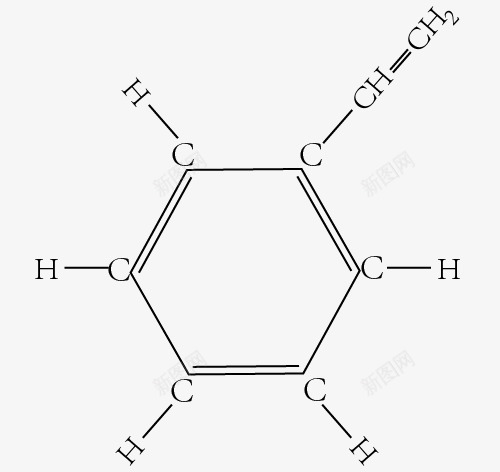 笨乙烯的分子结构式png免抠素材_新图网 https://ixintu.com 化学 图形 字母 手绘 笨乙烯的分子结构式 英文 高分子