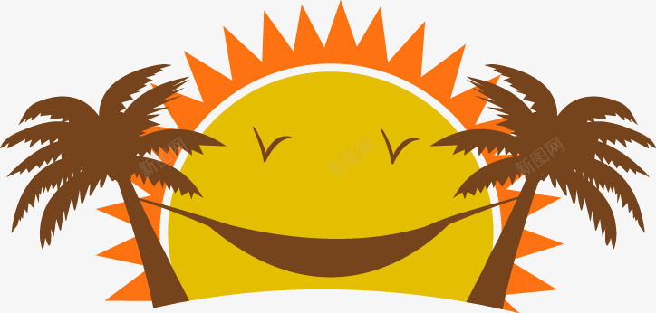 手绘卡通微笑太阳椰树png免抠素材_新图网 https://ixintu.com 卡通 太阳 微笑 手绘 椰树