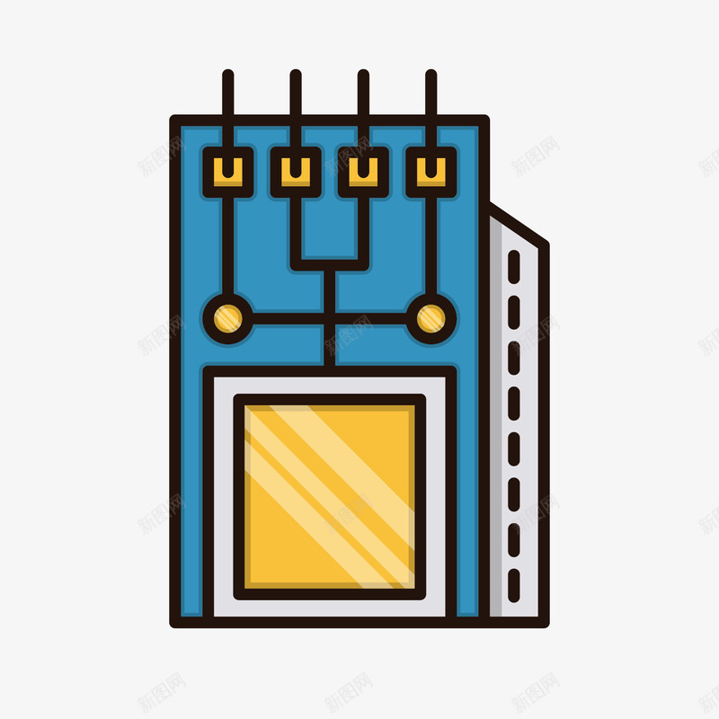 特别卡通电子图标png_新图网 https://ixintu.com 图标 核心 特别 电动 电子 电路 科学技术 科技 蓝色