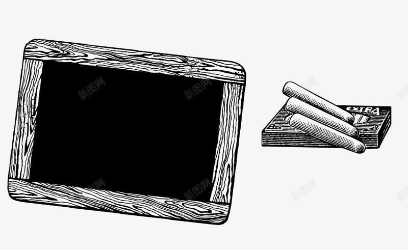 黑板与粉笔png免抠素材_新图网 https://ixintu.com 学习用具 教具 粉笔 纹理 黑板