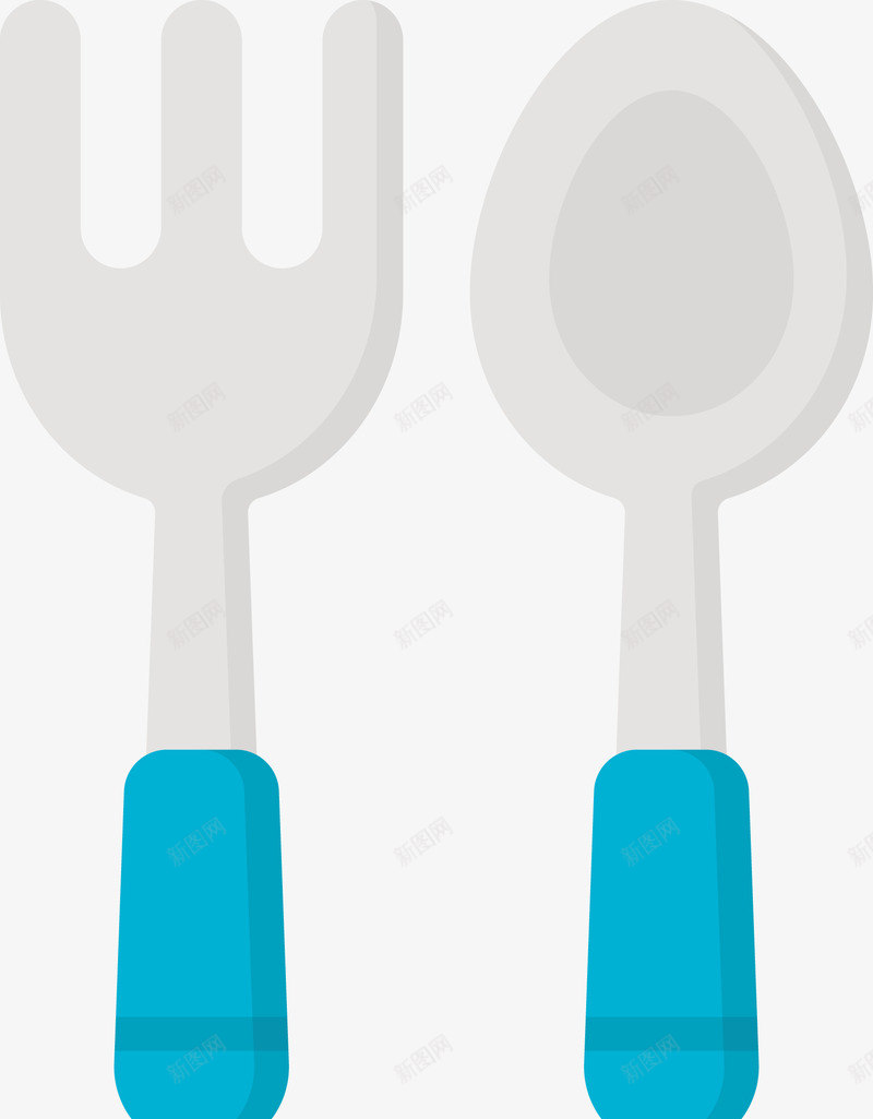 勺子与叉png免抠素材_新图网 https://ixintu.com 叉 灰色勺子 矢量勺子 矢量叉 矢量餐具 食物 餐具
