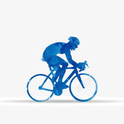 单车骑行运动投影深蓝色矢量图素材