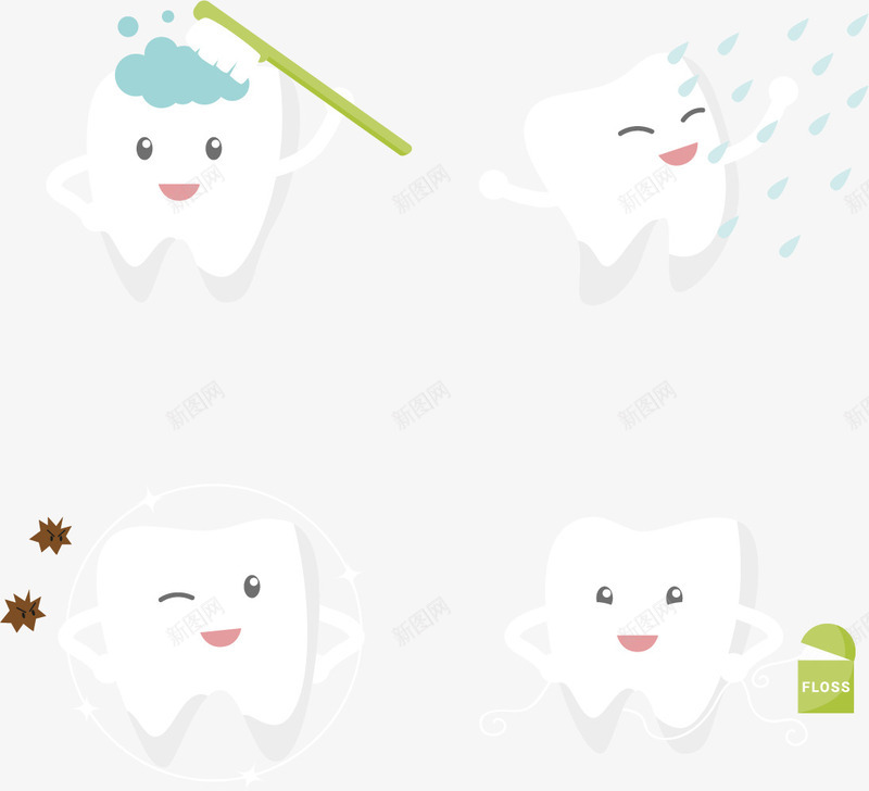 牙齿卡通形象png免抠素材_新图网 https://ixintu.com 刷牙 可爱 洗牙 牙齿 牙齿修护卡通图 矢量素材