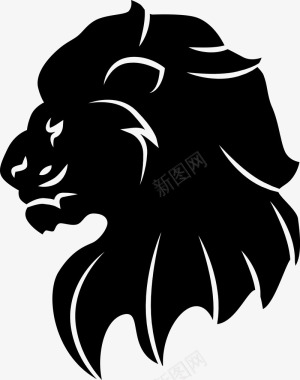 简易黑色狮子图标图标