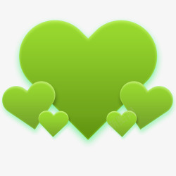 绿色情人节绿色爱心免素材