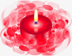 浪漫红色心蜡烛矢量图素材