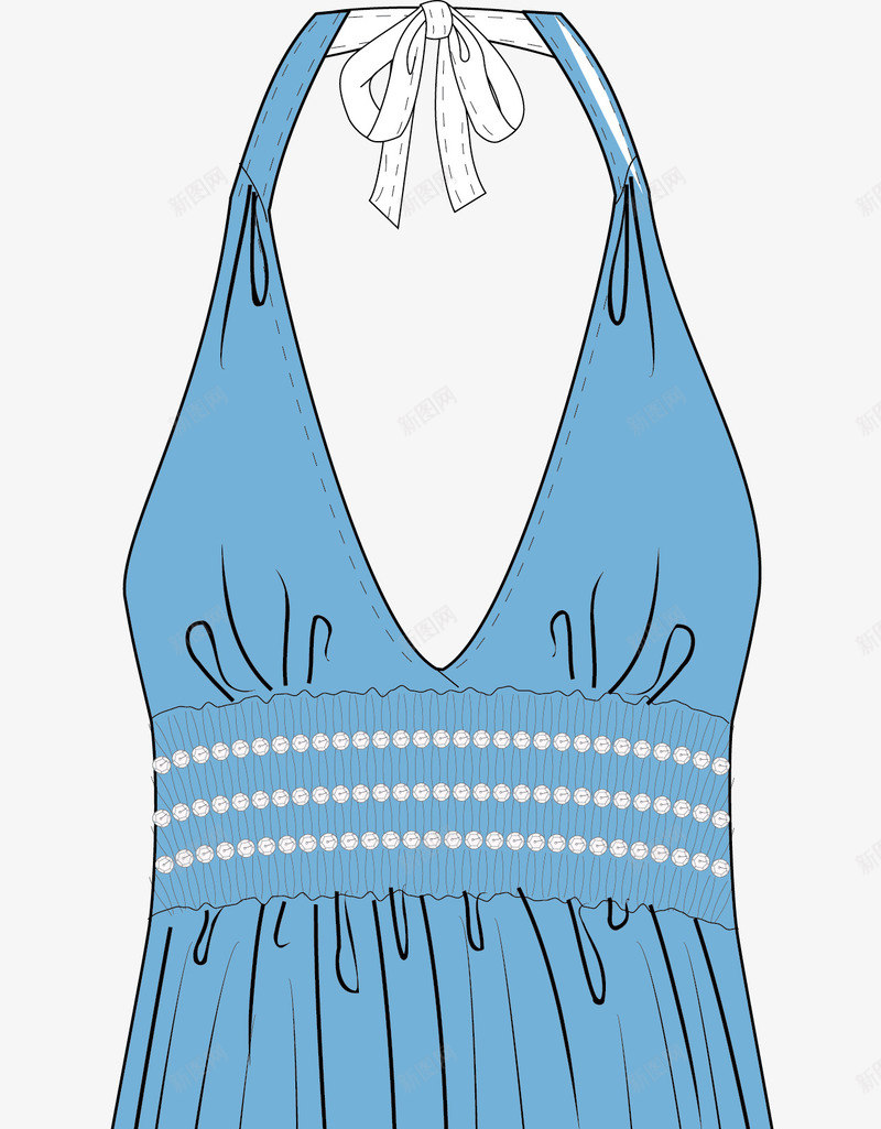 蓝色裙子png免抠素材_新图网 https://ixintu.com 卡通服装 女装 服装 服饰 服饰图 矢量服装 短裙 衣服 裙子 配饰 长裙