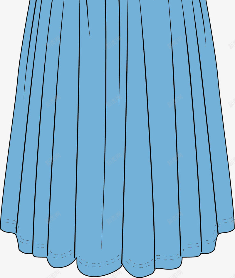 蓝色裙子png免抠素材_新图网 https://ixintu.com 卡通服装 女装 服装 服饰 服饰图 矢量服装 短裙 衣服 裙子 配饰 长裙