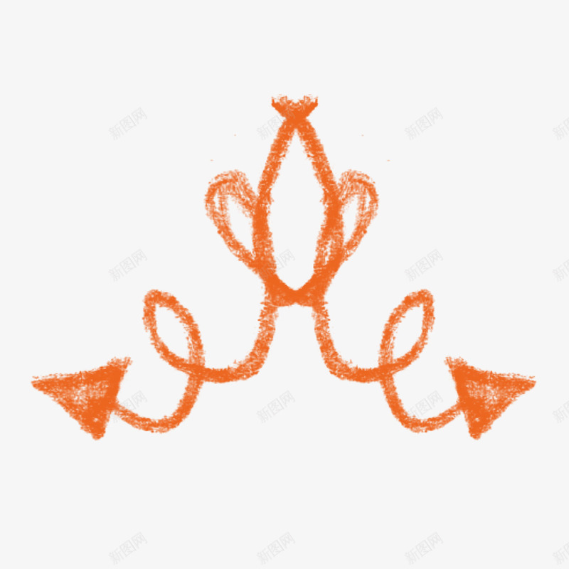 橙色粉笔箭头图案png免抠素材_新图网 https://ixintu.com 免抠 图案 效果 橙色 箭头 粉笔效果 线条 装饰