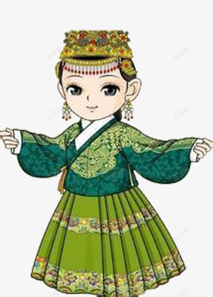 穿民族服饰的卡通女孩png免抠素材_新图网 https://ixintu.com 卡通女孩 卡通服饰 女孩 服饰 朝鲜族服饰 民族服饰