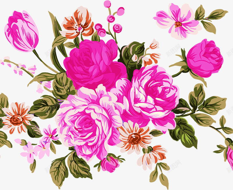 粉色手绘温馨花朵装饰png免抠素材_新图网 https://ixintu.com 温馨 粉色 花朵 装饰