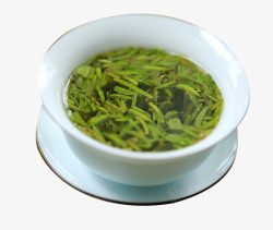雀舌绿茶杯子里的雀舌茶高清图片