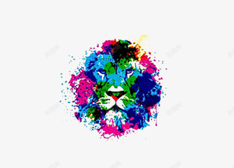 彩绘狮子头像png免抠素材_新图网 https://ixintu.com 个性创意狮子头像 彩色狮子图案 狮子免抠图案 狮子创意变形png图片