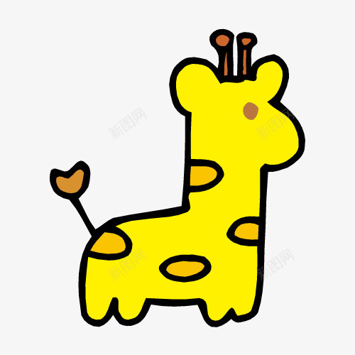 卡通呆萌小鹿png免抠素材_新图网 https://ixintu.com 动物 卡通 可爱 手绘 棕色斑点 鹿 麋鹿 黄色