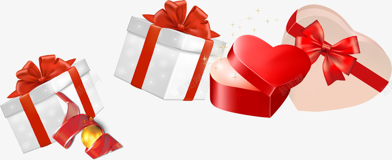 多个礼物盒爱心圣诞图案png免抠素材_新图网 https://ixintu.com 可爱 圣诞 浪漫 温馨 礼物