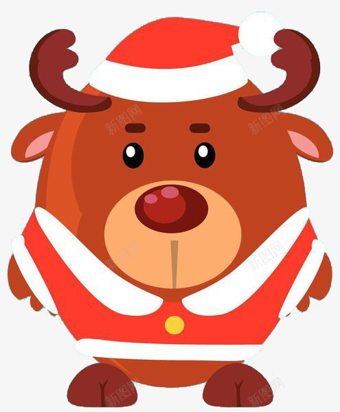 卡通可爱的小鹿图png免抠素材_新图网 https://ixintu.com 卡通 可爱的 圣诞帽 圣诞节 小鹿 插图 麋鹿