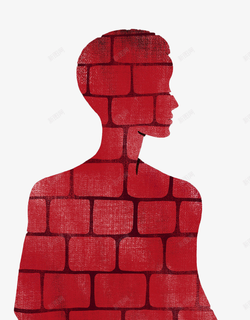 红色人形砖墙纹理png免抠素材_新图网 https://ixintu.com 人形砖墙 墙壁 墙面 建筑材料 砖墙 立体墙面 红色手绘 纹理