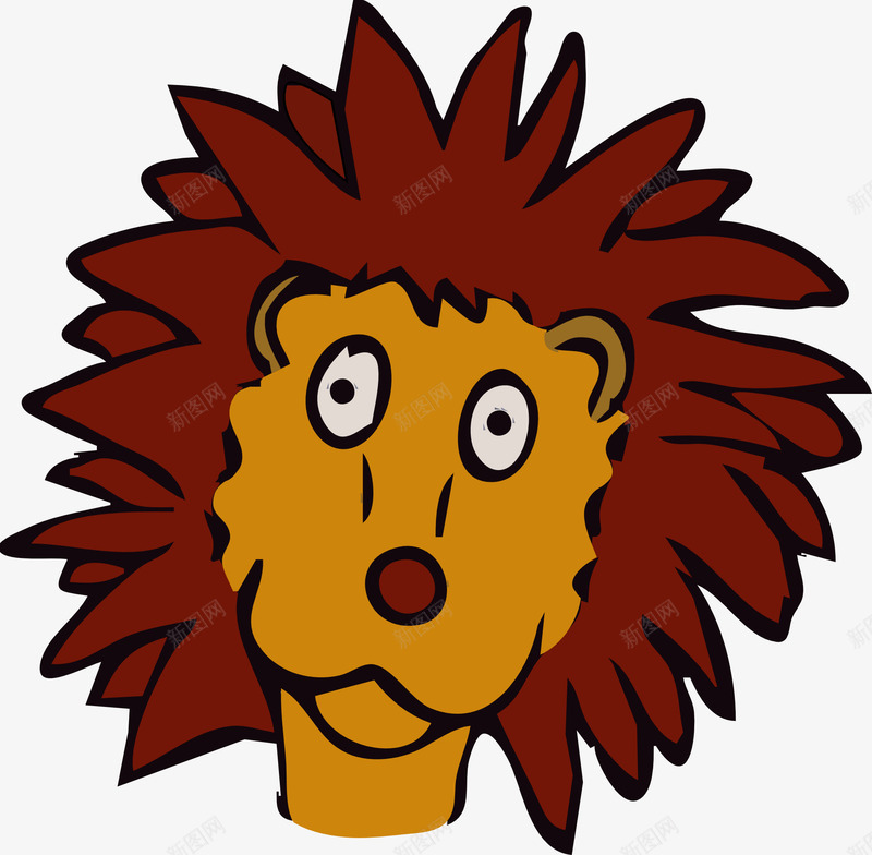 可爱狮子png免抠素材_新图网 https://ixintu.com 动物 卡通 可爱 头部 平面 扁平 手绘 狮子