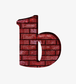红砖墙字母b素材