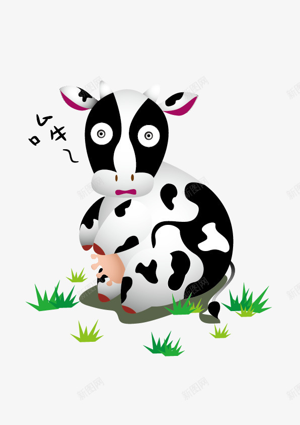 奶牛卡通动物png免抠素材_新图网 https://ixintu.com 动物 卡通 矢量素材