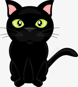 黑色手绘猫咪素材