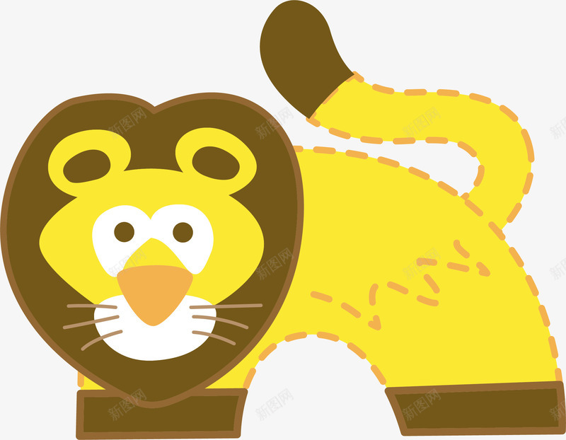 可爱手绘狮子png免抠素材_新图网 https://ixintu.com 创意 卡通 彩色的 手绘的 狮子 矢量的 简单 黄色