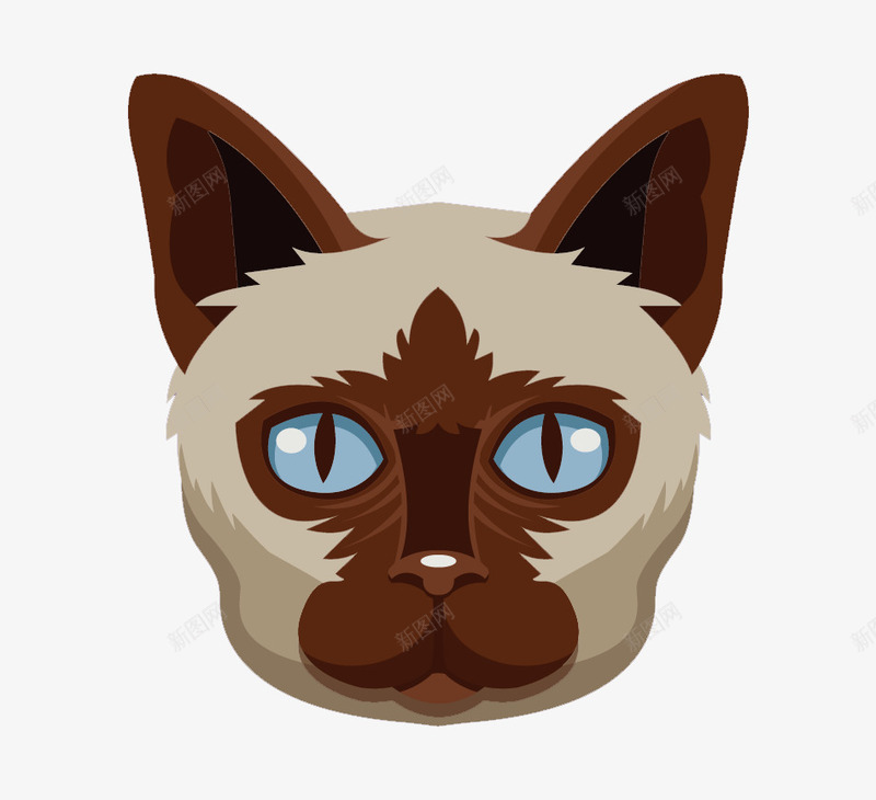猫咪头卡通动物免费psd免抠素材_新图网 https://ixintu.com 2D 卡通 棕色 猫头