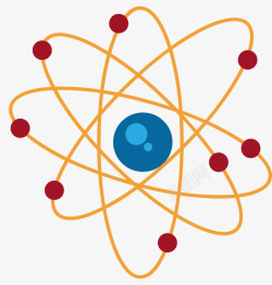 原子球环绕卡通风格原子球矢量图高清图片