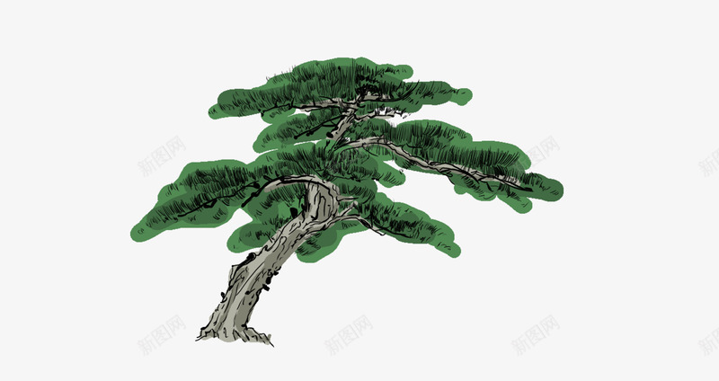 手绘松树png免抠素材_新图网 https://ixintu.com 小树 手绘画 松树 矢量装饰 装饰