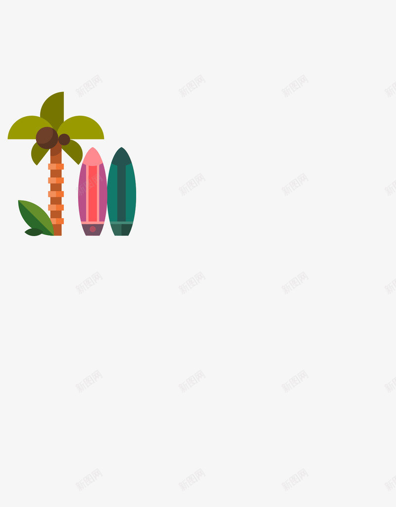 彩色卡通手绘椰树创意png免抠素材_新图网 https://ixintu.com 创意 卡通 彩色 椰树