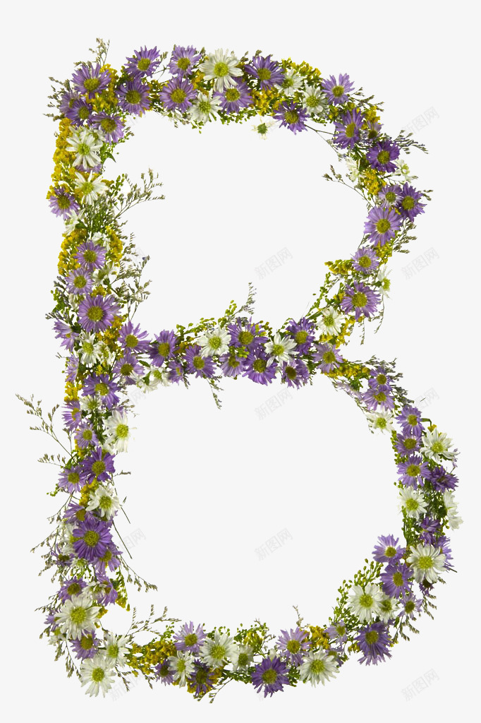 字母环绕png免抠素材_新图网 https://ixintu.com 字母 小花 环绕 紫色