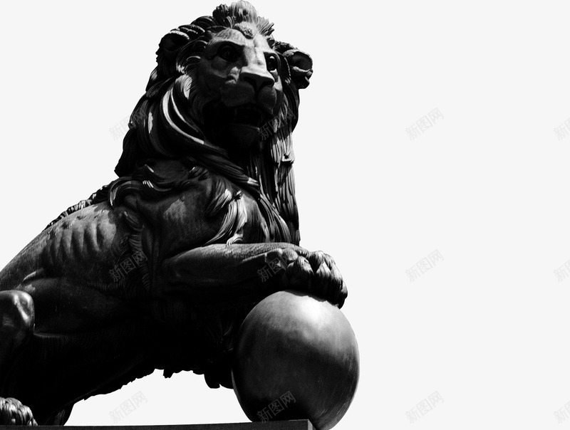 狮子戏珠png免抠素材_新图网 https://ixintu.com 狮子 球 石狮子 雕塑