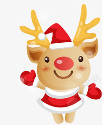 手绘可爱黄色圣诞麋鹿png免抠素材_新图网 https://ixintu.com 可爱 圣诞 麋鹿 黄色