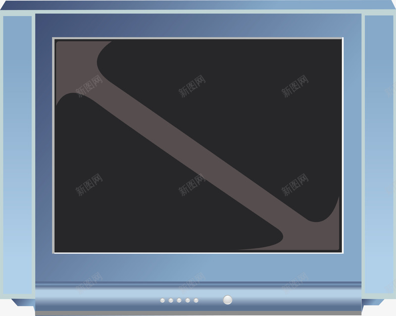 老电视矢量图ai免抠素材_新图网 https://ixintu.com 家用电器 家电 家电商场 家电销售 生活用品 矢量家电 老电视 矢量图