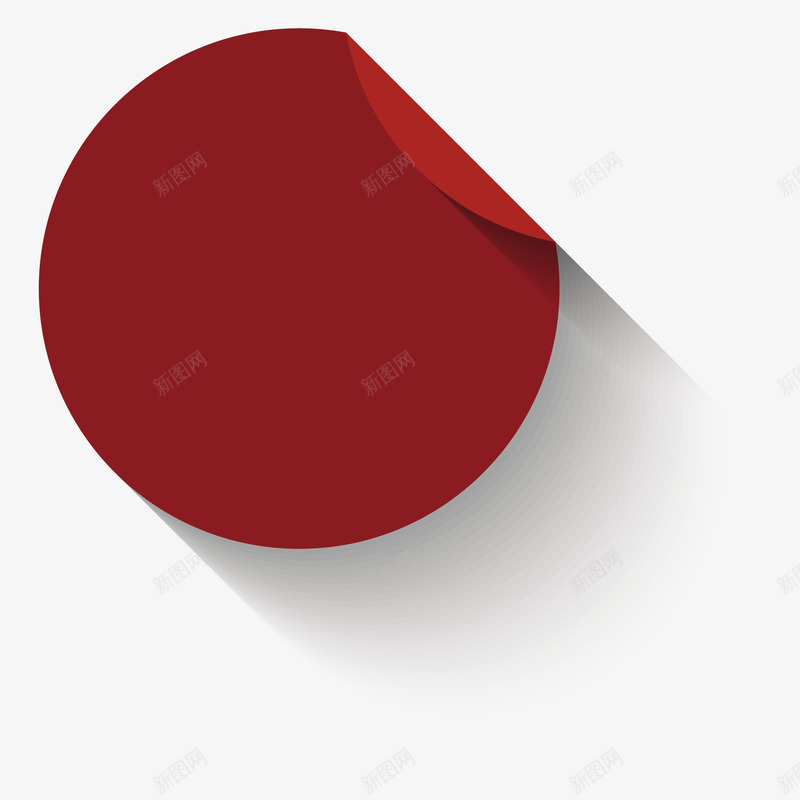 折叠圆装饰标签png免抠素材_新图网 https://ixintu.com 圆 折叠 标签 红色 装饰