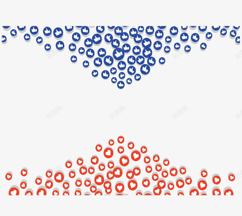 红蓝撞色社交图标矢量图ai_新图网 https://ixintu.com 分享 点赞 矢量png 社交 社交图标 红蓝撞色 矢量图