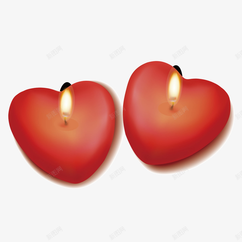 红色心形蜡烛图案矢量图ai免抠素材_新图网 https://ixintu.com 图案 红色心形 蜡烛 矢量图