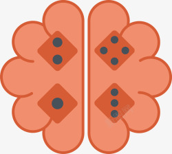 卡通大脑结构脑结构分区科学图形图标高清图片