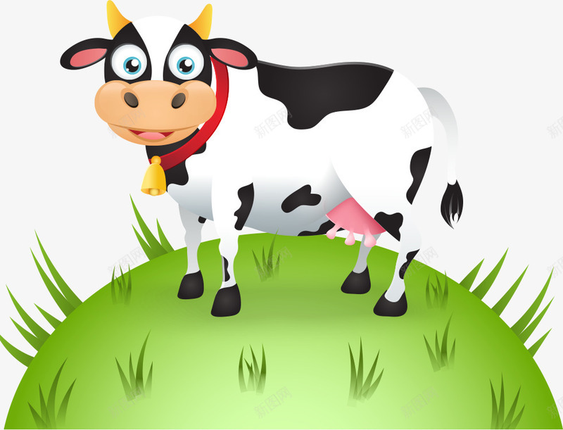 草地上的奶牛矢量图ai免抠素材_新图网 https://ixintu.com 动物 动物插画 卡通奶牛 大奶牛 奶牛 矢量奶牛 矢量图