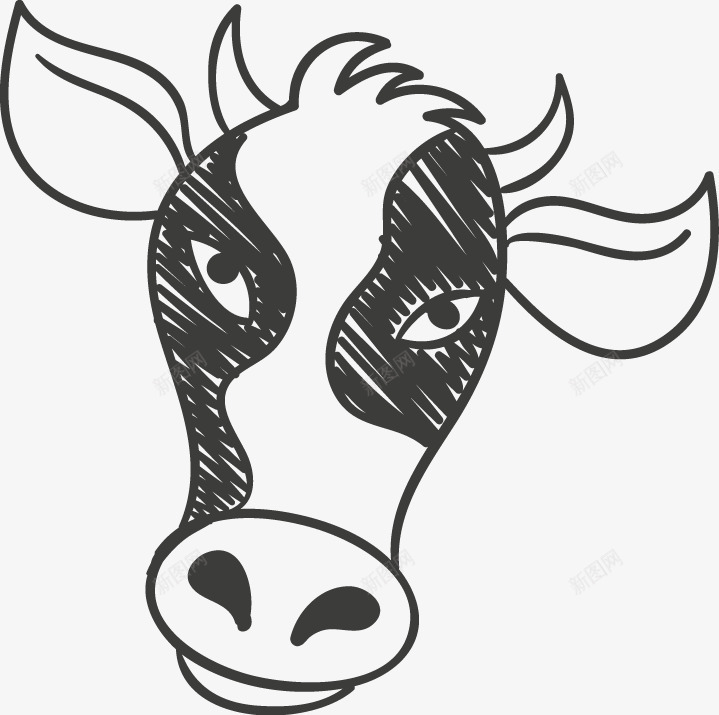 卡通手绘奶牛头矢量图ai免抠素材_新图网 https://ixintu.com 卡通 头 奶牛 手绘 矢量图