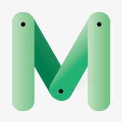 绿色拼接字母M素材