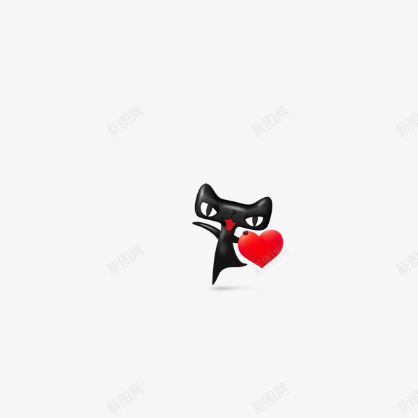 天猫卡通形象图标png_新图网 https://ixintu.com 卡通猫 天猫logo 心形