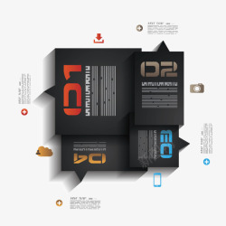 黑色边框投影商务信息ppt元素矢量图素材