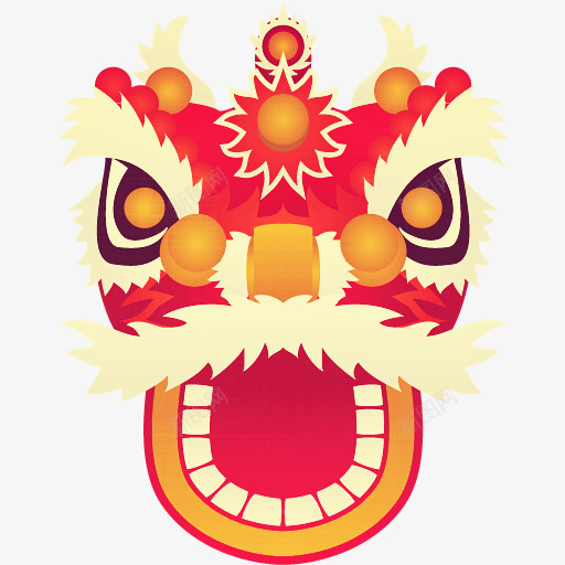 中国风png免抠素材_新图网 https://ixintu.com 中国风 中国风素材 手绘狮子头 狮子头