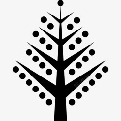 盆栽树球松树圣诞树的树枝球图标高清图片
