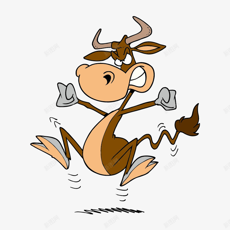 生气的牛动物卡通动漫形象png免抠素材_新图网 https://ixintu.com 动物卡通动漫 生气的牛
