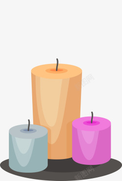 彩色简约蜡烛装饰图素材