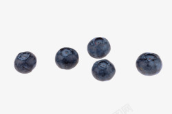 五颗蓝莓五颗蓝色水果蓝莓高清图片