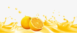 橙汁海报元素素材